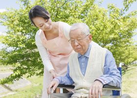 Japanese caregivers and senior in the field caregiver
