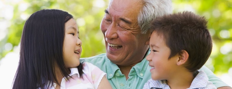 grandpa enjoying times with grandchildren